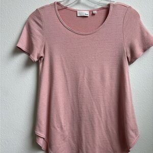 Aritzia Wilfred Pink Short Sleeve Scoop Neck Top